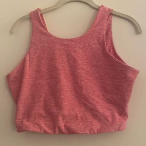 Outdoor Voices Venus Crop Top - Pink Textured Compression
